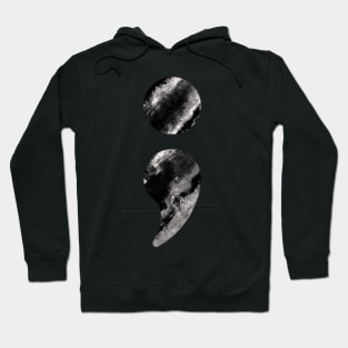 Semicolon Black White Marble Hoodie